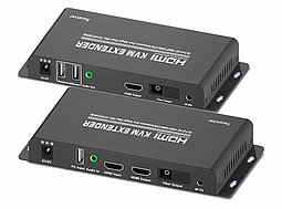 KVM-удлинитель HDMI USB по оптическому кабелю SC до 20км, комплект, черный 559170
