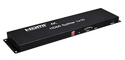Адаптер - разветвитель - сплиттер HDMI 1x10, UltraHD 4К, RS232, EDID, программируемый, с креплением, черный