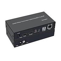 KVM-удлинитель HDMI USB по витой паре RJ45 до 120м / оптическому кабелю SC до 20км, комплект, черный 559169