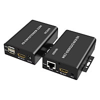 KVM-удлинитель HDMI USB по витой паре RJ45 UTP (LAN) до 150 метров, FullHD 1080p, комплект, с креплениями,