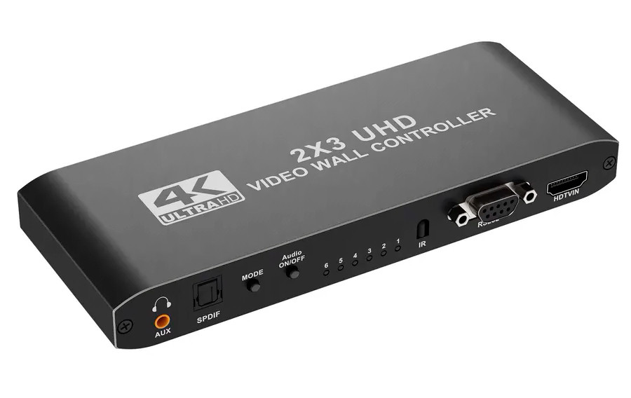 Контроллер видеостены HDMI 4K UltraHD 2x3 до 6 экранов, RS232, SPDIF/Toslink, пульт ДУ 559185