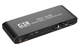 Контроллер видеостены HDMI 4K UltraHD 2x3 до 6 экранов, RS232, SPDIF/Toslink, пульт ДУ 559185