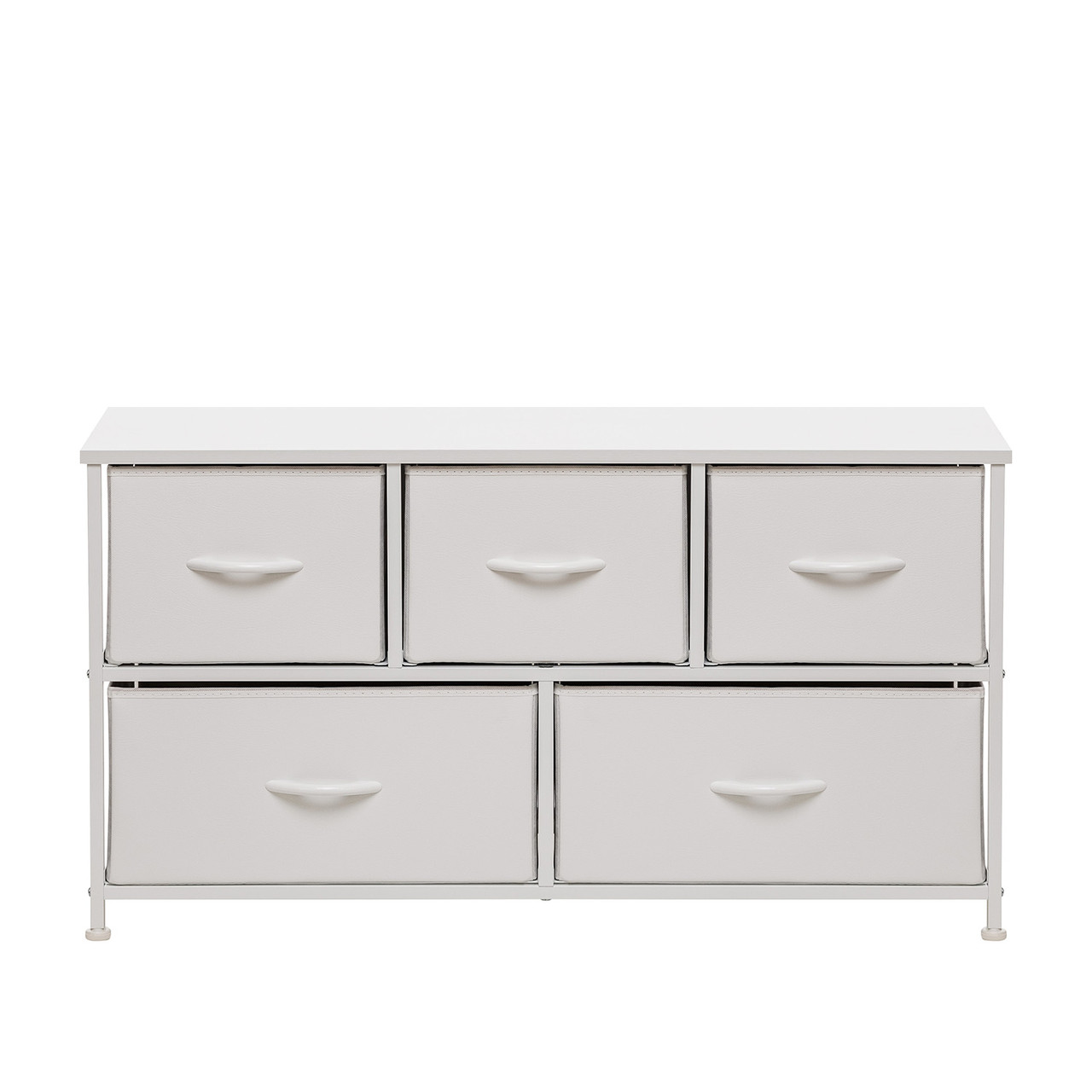 Комод Leset Линкс широкий (к/з), Каркас Белый, ящики Белые