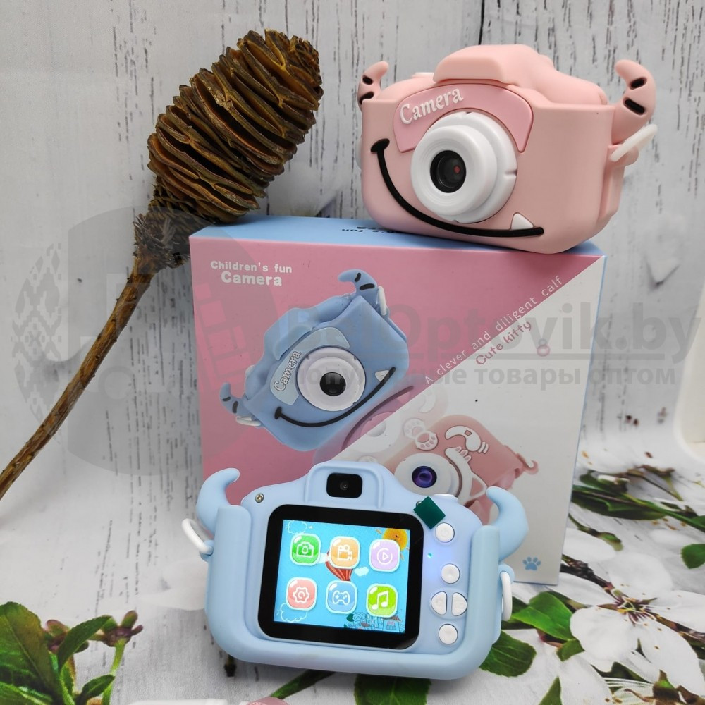 Детский фотоаппарат Children's Fun Camera / 2 камеры (селфи) / встроенная память (Розовый/Голубой)