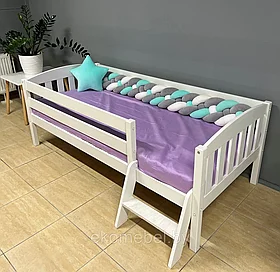 Кровать из массива сосны Зрни (белая эмаль) 2000х900,1800х800,1600х800.