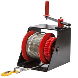 Лебедка червячная ЛЧ-1, г/п 1 тонна, h=40 м, оцинкованный трос