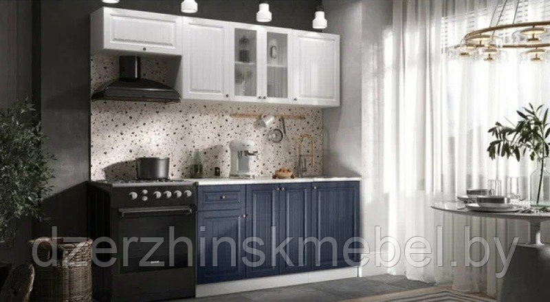 Готовая кухня Хозяюшка 2,1м Белая акация/Сапфир МДФ