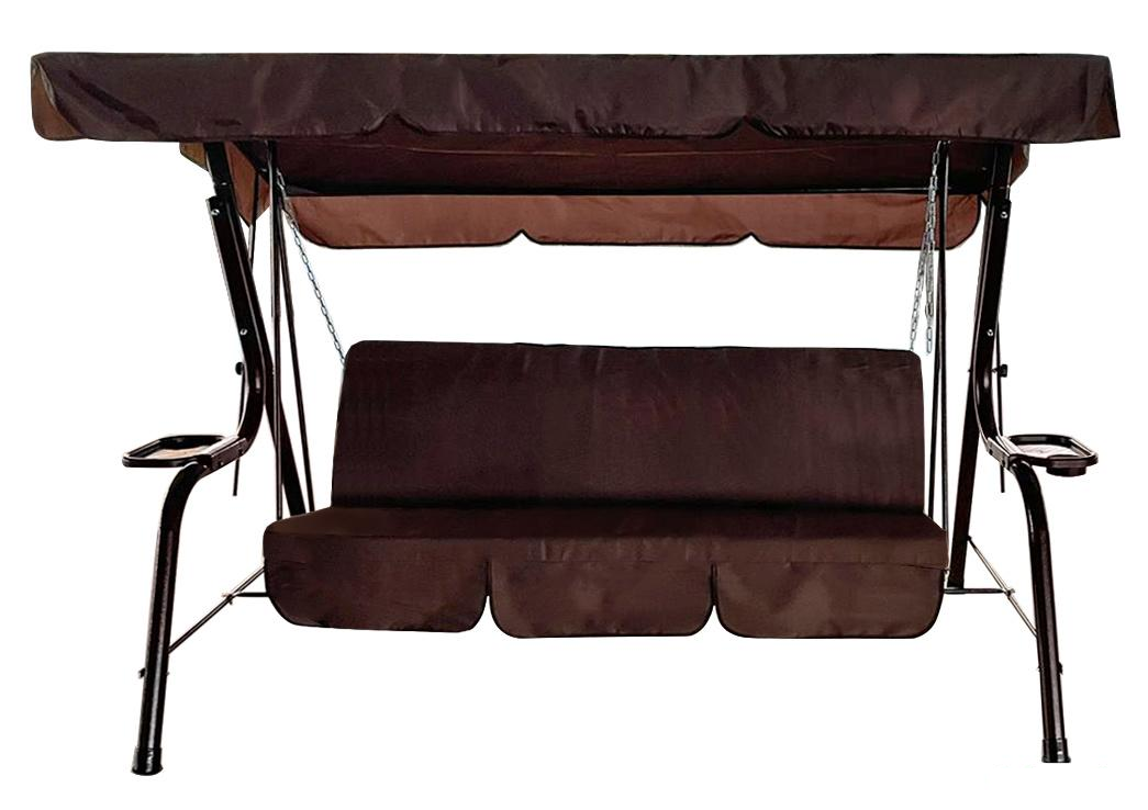 Садовые качели LetoLux Гавана (шоколад), 3-местные, до 250 кг, 256х142х162 см