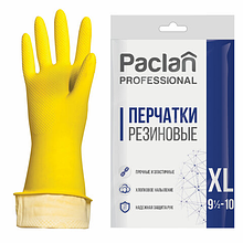 Перчатки МНОГОРАЗОВЫЕ латексные PACLAN "Professional", хлопчатобумажное напыление, размер XL (очень большой)