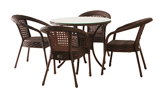 Комплект садовой мебели DECO 4 с круглым столом (коричневый)