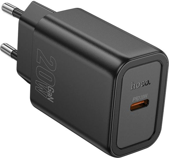 Зарядное устройство сетевое - блок питания HOCO N60, USB Type-C PD20W, черный 556970, фото 1