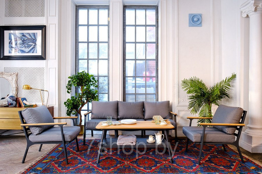 Диванная группа из алюминия CONCORDE L темный графит