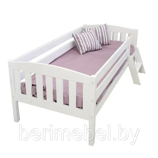 Фабричная кровать Ф-141.01-01 из массива сосны (белая эмаль) 1800х800