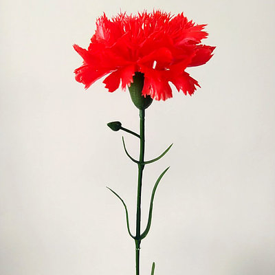 Гвоздика искусственная пластиковая 50 см, красная