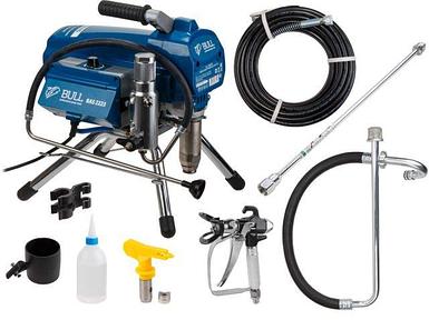 Безвоздушный окрасочный аппарат BULL BAS 2223 в кор. БЕСЩЕТ., 1300 Вт, 2,3 л/мин, 220 Бар (15 кг, электронный
