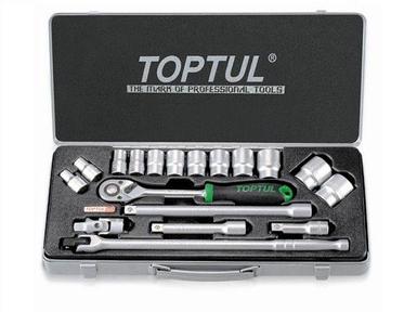 Набор головок 1/2" 10-32мм 18предм. 6гр. метал.кейс TOPTUL