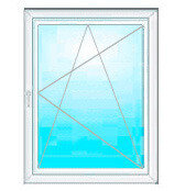 Окно ПВХ одностворчатое 1000х1450