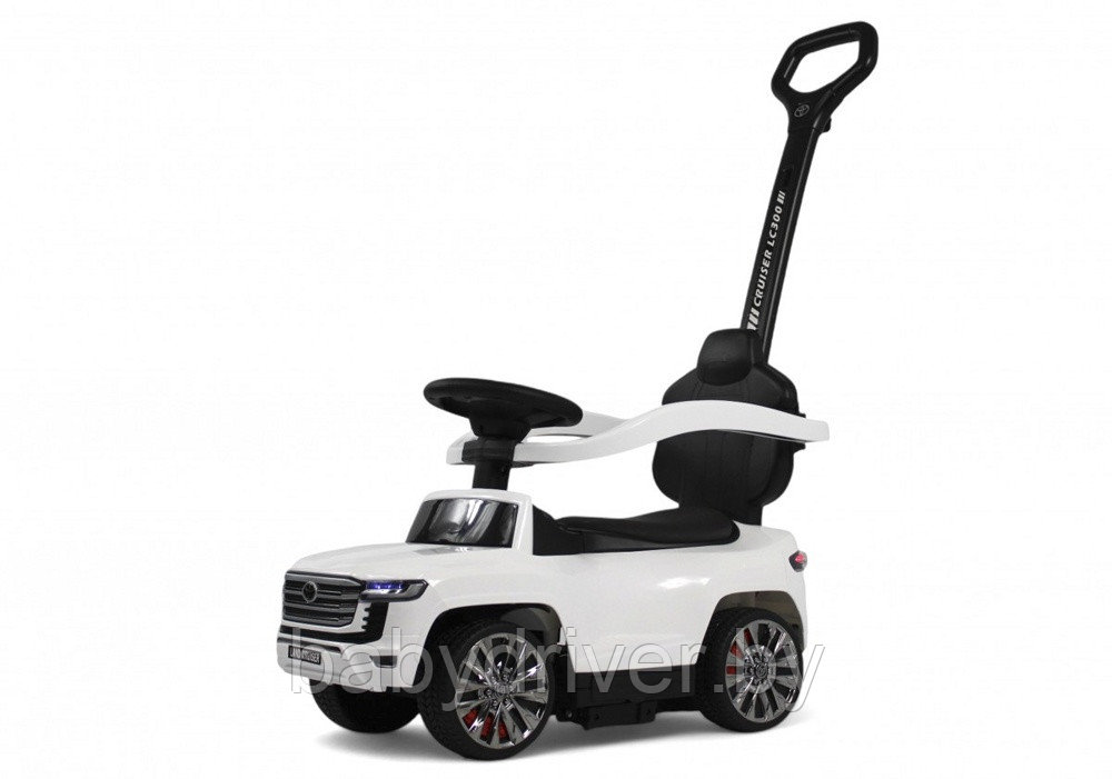 Детский толокар RiverToys Toyota Land Cruiser 300 Z002ZZ-A (белый) 3в1 качалка, электромобиль