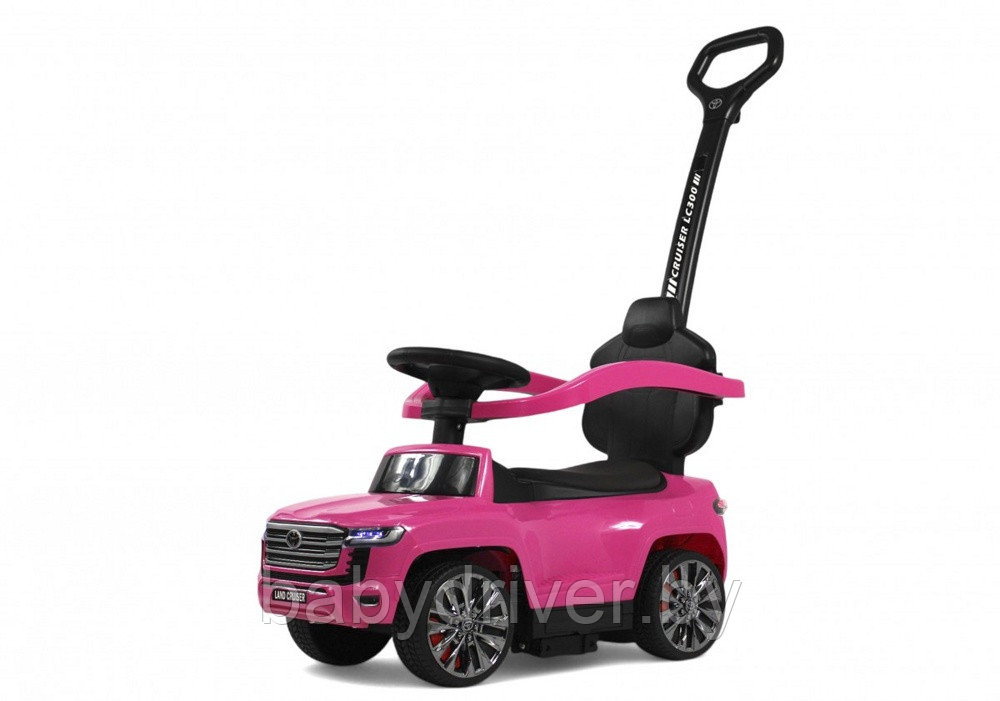 Детский толокар RiverToys Toyota Land Cruiser 300 Z002ZZ-A (розовый) 3в1 качалка, электромобиль