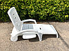 Шезлонг складной на колесах (белый), фото 5