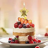Свеча в форме звезды "Happy Birthday", золотая/24, фото 3