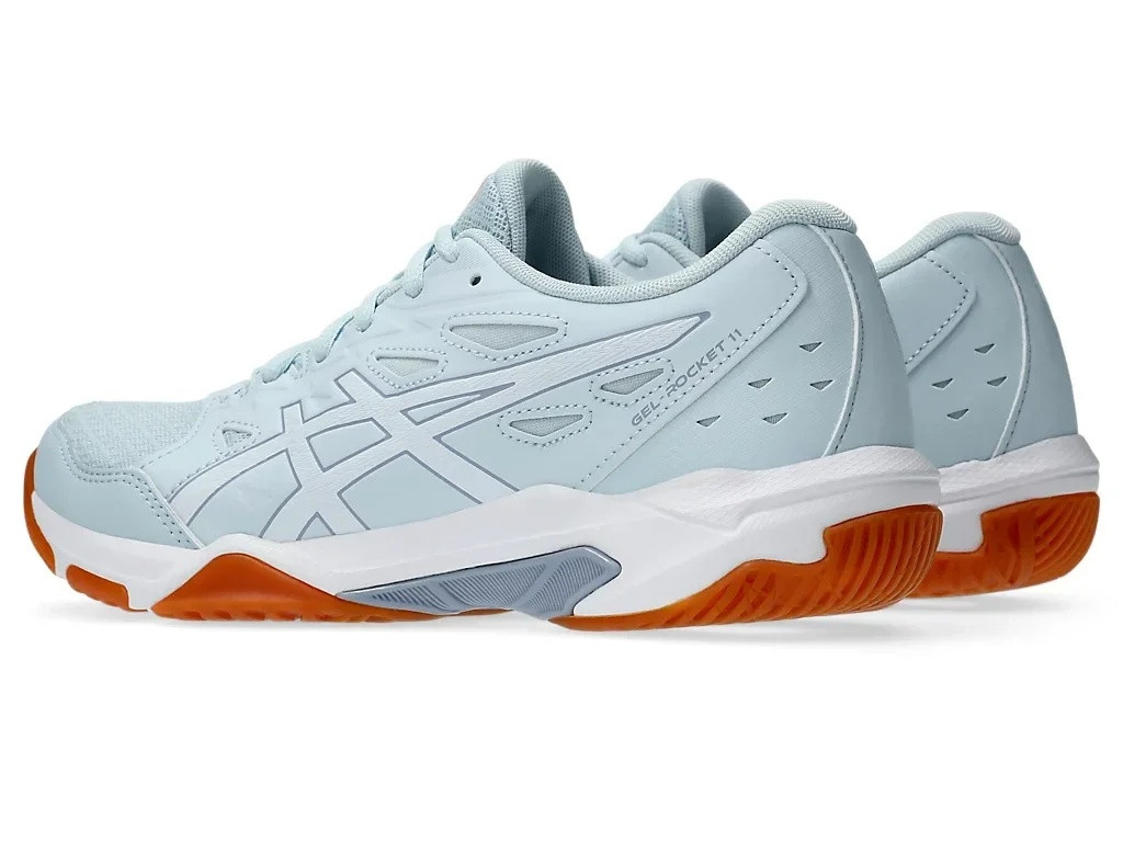 Волейбольные кроссовки женские Asics Gel-Rocket 11 (1072A093-020), бело-голубые - фото 4 - id-p232813477