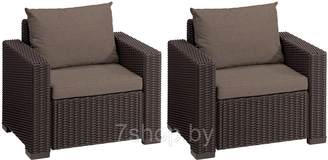 Комплект садовых кресел Калифорния (California chair) коричневый
