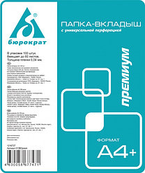Папка-вкладыш Бюрократ Премиум 013BKPREM тисненые А4+ 40мкм (упак.:100шт)