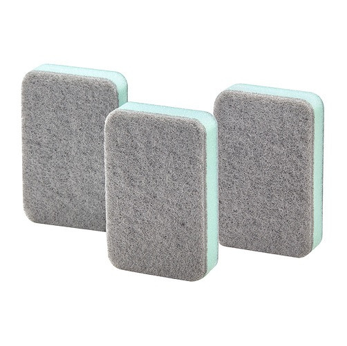 Губка IKEA СВАМПИГ серо-зеленый 3шт