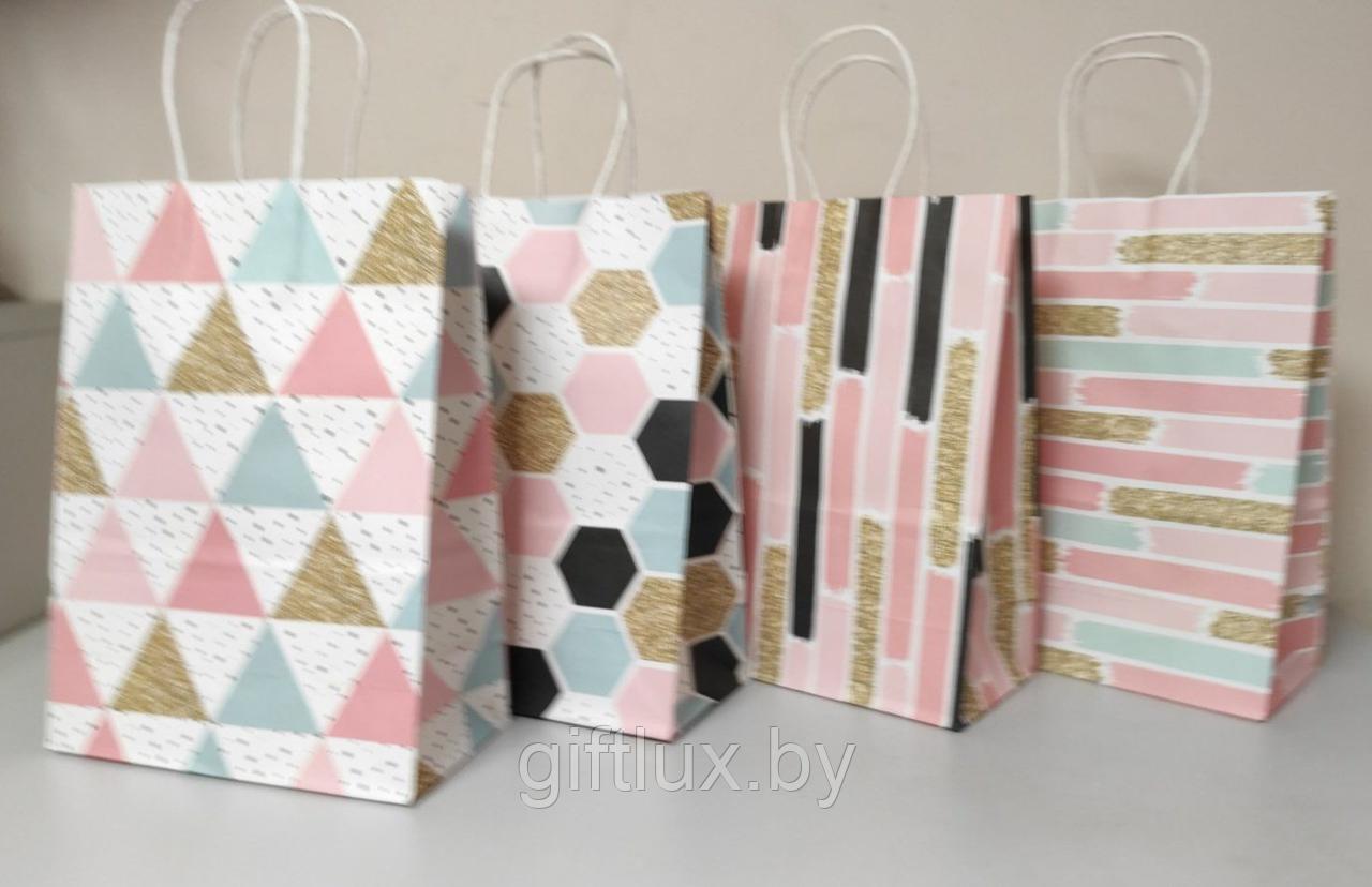 ВК-195 Пакет подарочный крафт "Узор", 42*31*12 см