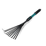 Грабли малые, веерные, пластинчатые, 9 зубцов, длина 52 см, металл, металлическая рукоять с резиновой ручкой,, фото 7