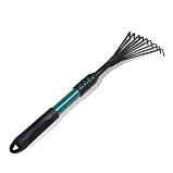 Грабли малые, веерные, пластинчатые, 9 зубцов, длина 52 см, металл, металлическая рукоять с резиновой ручкой,, фото 8