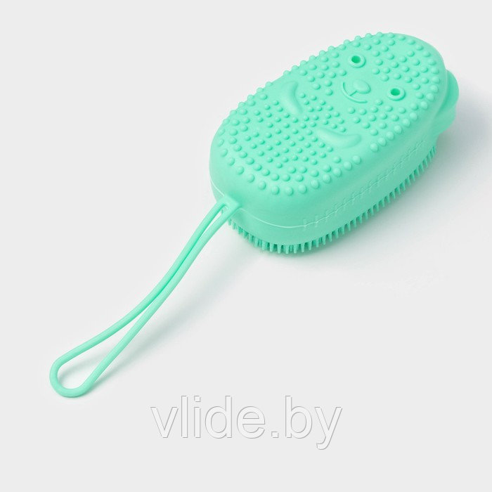 Щётка силиконовая для тела с поролоном Доляна «Мышонок», зелёная