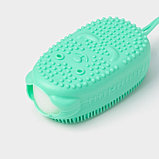 Щётка силиконовая для тела с поролоном Доляна «Мышонок», зелёная, фото 2