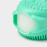 Щётка силиконовая для тела с поролоном Доляна «Мышонок», зелёная, фото 3