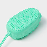 Щётка силиконовая для тела с поролоном Доляна «Мышонок», зелёная, фото 4