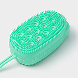 Щётка силиконовая для тела с поролоном Доляна «Мышонок», зелёная, фото 5