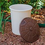 Бак хозяйственно - бытовой, 100 л, пластиковый, с крышкой, бежевый, фото 6