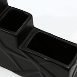 Дозатор для жидкого мыла с губкой и щеткой для посуды, черный,16×12×4 см, фото 5