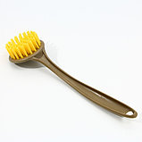 Дозатор для жидкого мыла с губкой и щеткой для посуды, черный,16×12×4 см, фото 6