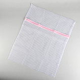 Мешок для стирки белья Доляна, 50×60 см, крупная сетка, белый, фото 7