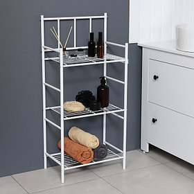 Стеллаж 3-х ярусный напольный, 43×26×93,5 см, белый