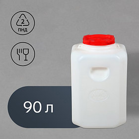 Бочка пищевая, 90 л, горловина 20 см, пластиковая, с крышкой