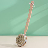 Щётка массажная для тела Доляна, с ремешком, натуральная щетина, фото 5