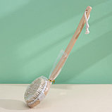 Щётка массажная для тела Доляна, с ремешком, натуральная щетина, фото 6