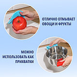 Губка для посуды Доляна, 11×11×1 см, силиконовая, МИКС, фото 4