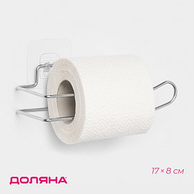 Держатель для туалетной бумаги Доляна, 17×8 см, на липучке