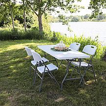 Стол пластиковый складной 152см (белый), фото 3