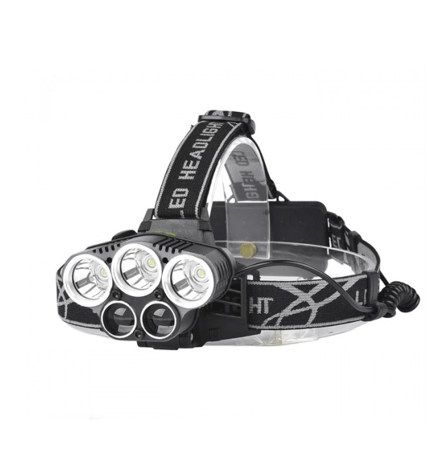 Налобный аккумуляторный фонарь Head Lamp 5 светодиодов (6 режимов работы, индикатор батареи)