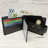 Компактный кошелёк портмоне чёрный L532-207, фото 4
